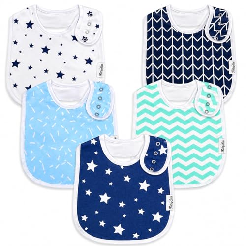 Image of KiddyStar Baby Bibs | Multi-Pack Organic Cotton Bandana Drool Bibs, Soft Absorbent Adjustable Bibs for Boys & Girls