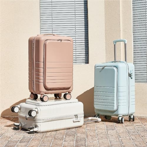 Duffle Bag Fashionable Front-opening Trolley Suitcase, Side-opening Suitcase, Women's Spinner Accommodation Suitcase Suitcase Tags(Nero,A)3