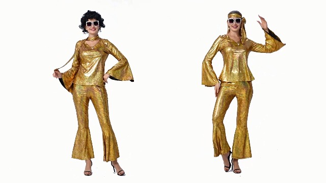 Lydoesy Women 70s Disco Costume 8 PCS Disco Outfit for Halloween Cosplay  Party : Clothing, Shoes & Jewelry