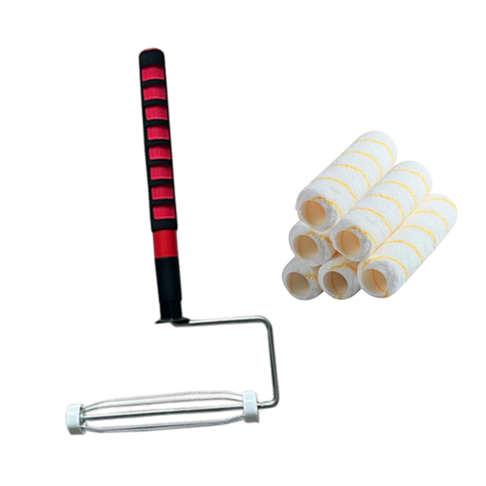 Msioytog Yellow Paint Roller Frame 9Inch Adjustable Telescopic Frame For Bathroom Decoration Replacement For Concrete Deck Driveway Professional Roller Set