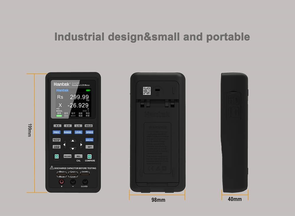 Hantek LCR Meter Hantek1832C Digital LCR Meter Handheld Portable Inductance Capacitance and Resistance Measuring Tester Tools (Hantek1832C)