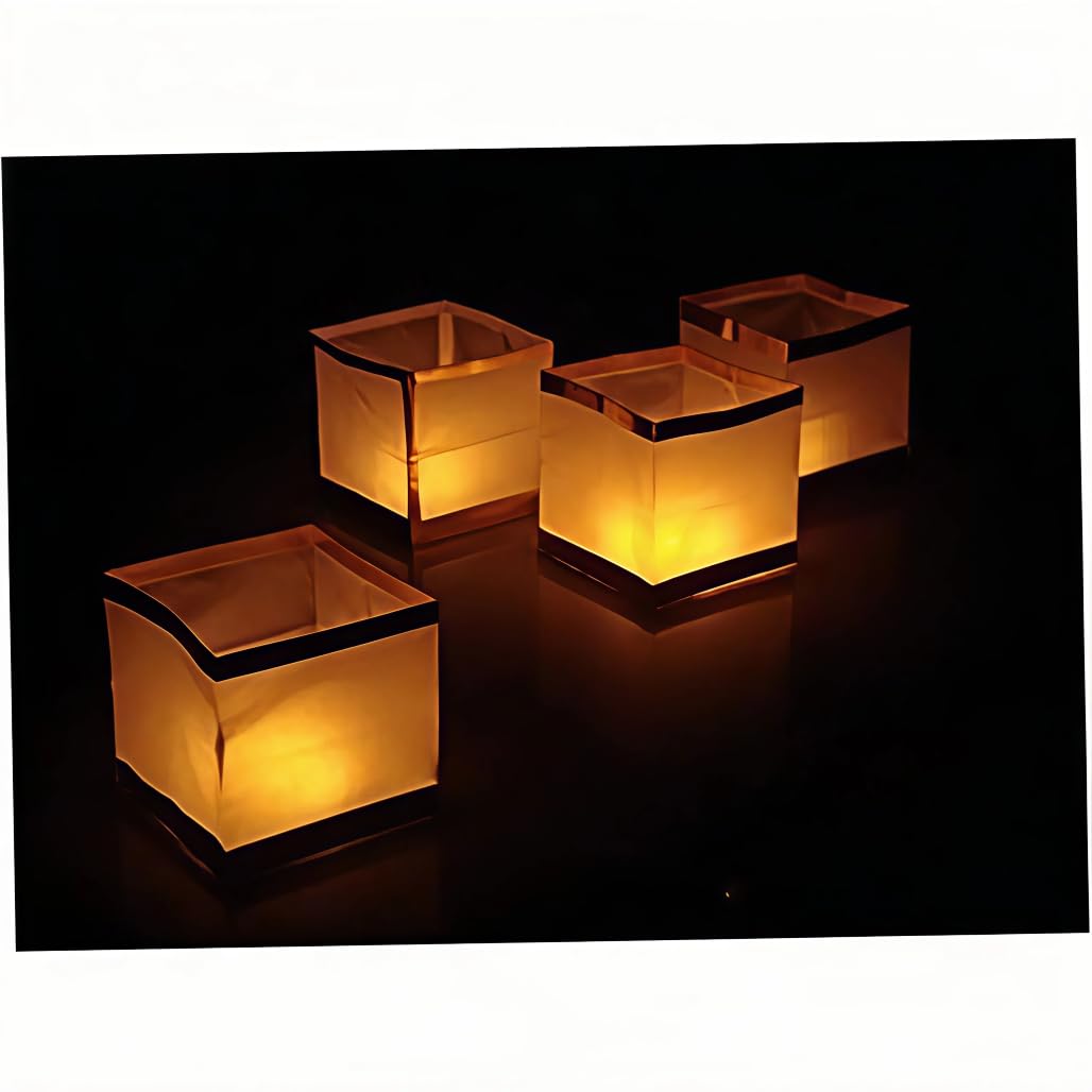 10 pièces lanternes flottantes biodégradables en papier blanc lanternes à bougies lumières flottantes de piscine pour souhaiter et prier