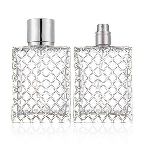 Miniatura 7 de 1 atomizador de niebla fina de vidrio transparente de 3.4 fl oz3.4 oz, botella de spray portátil cuadrada recargable de aceites esenciales de