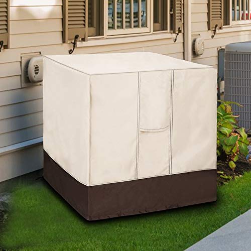 Image of Qualward Air Conditioner Cover for Outside Units, AC Cover for Outdoor Central Unit Heavy Duty Water-Resistant Design - Square Fits up to 24 x 24 x 30 Inches