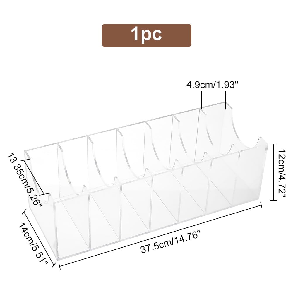 PH PandaHall Organisateur de Ceinture en Acrylique, 7 compartiment Présentoir de Ceinture Support de Rangement Vitrine Transparente pour Hommes Femmes Cravates Bijoux Montres Bracelets,37.5x14x12cm