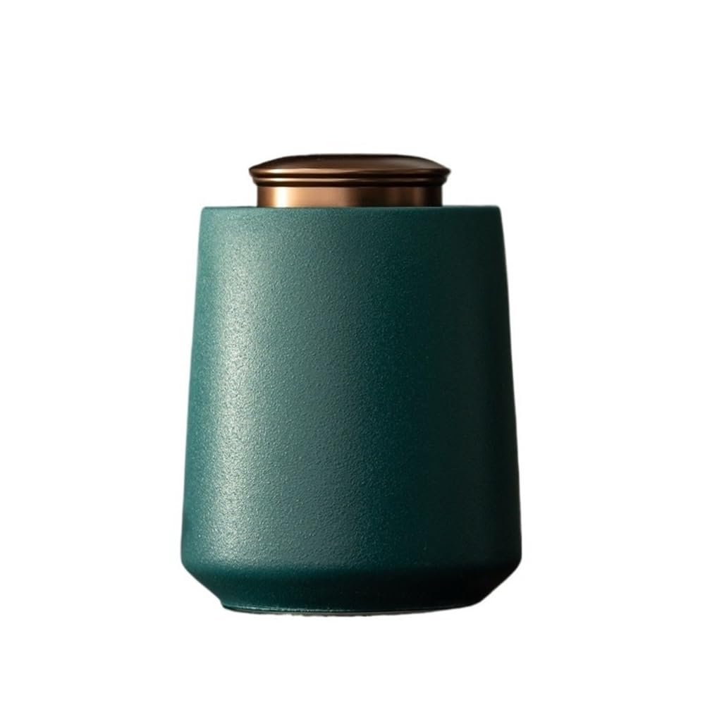 Bx9rE7tK3g Kitchen Storage Jar Ceramic Loose Tea Storage Jar With Double Alloy Sealed Lid Household Coffee Canisters Ceramic Tea Canister(Green)