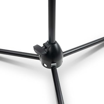 On-Stage MS9701B+ Heavy-Duty Euro-Boom Mic Stand (Setup for Vocal and Instrument Microphones, Adjustable Height, Portable, Folding, Tripod Base, Rubber Feet, Steel and Zinc, 5/8-27 Threading, Black)