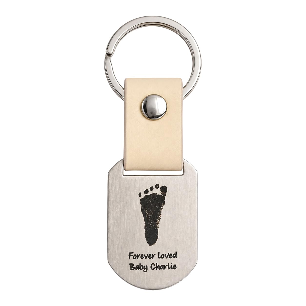 sur mesure réel bébé empreinte de pied Porte-clés en acier inoxydable Empreinte-main Porte-clés souvenir fait main Anniversaire