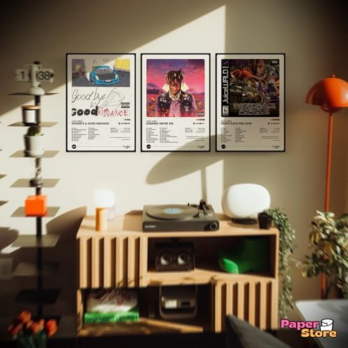 Image of Thepaper9store Pack of 8 - Juice WRLD Music Album Art Wall Posters (8.4 x 12 Inch) Adhesive Tape Included | Aesthetic Wall Decor for Bedroom, Living Room, Office