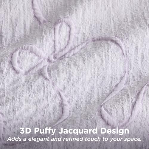 Image of Bedsure Lavender Comforter Set Queen, GentleSoft 3 Pieces Breathable Bow Comforter Set Women Girls with 2 Pillow Shams, Cute Queen Bedding Sets Room Decor Aesthetic Bedroom Decor, 90x90 Inches