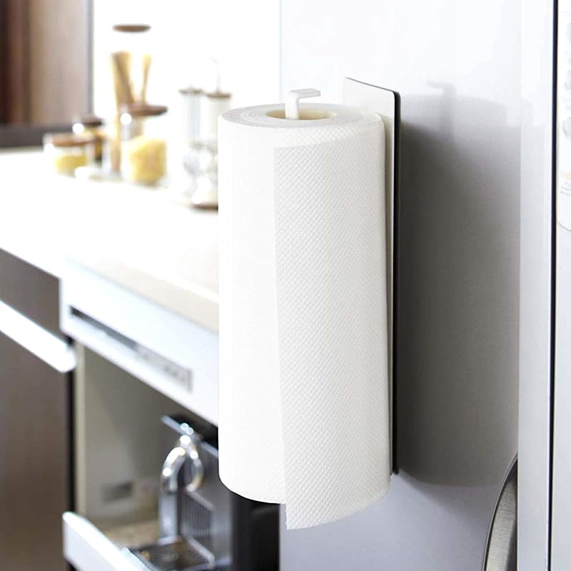 Dayish Magnetic GI Steel Toilet Paper Stand | Tissue Roll Hanger for Bathroom | Nepkin Holder | Towel Holder (White, Magnetic) 4