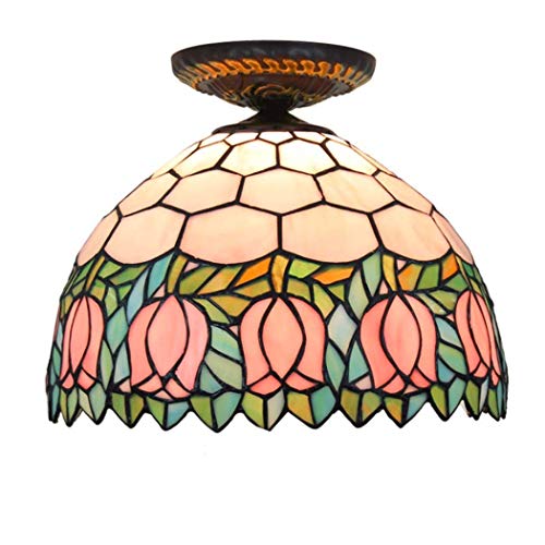 Plafonnier tulipes roses 12 pouces E27 luminaire d'allée YRYRYW