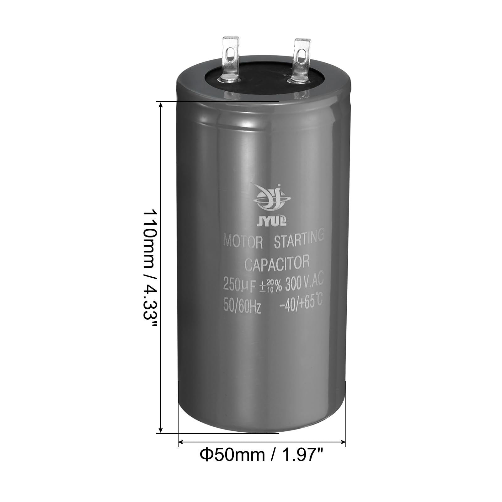 PATIKIL Motore Avvio Condensatore, 250uf 300V 50/60Hz CD60 Marcia Condensatore Condensatore Avviamento per Condizionatori Aria, Elettrici Motori Avviamenti Marcia