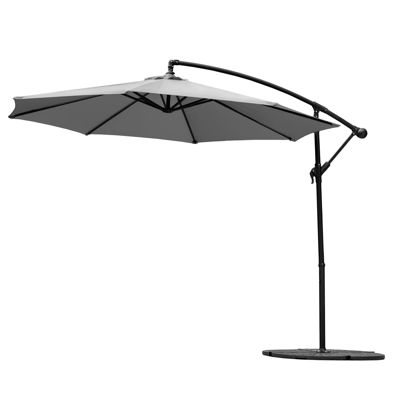 Harrier 3m Cantilever Parasol Umbrella | Overhanging Parasol with Steel Frame & UV-Resistant - Multiple Colours & Upgrade Options (Grey, 4. LED Parasol + Cover)
