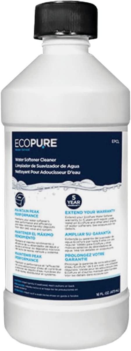 EcoPure Water Solved Water Softener Cleaner Liquid 16 oz.