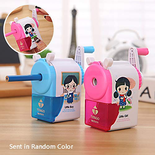 Temperamatite a forma di castello, temperamatite manuale a manovella per bambini, studenti (colore casuale, 1 confezione