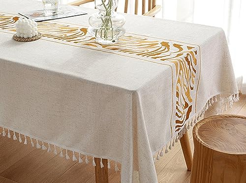 Nappe de table anti tache imperméable jaune motif zèbre 100x160cm
