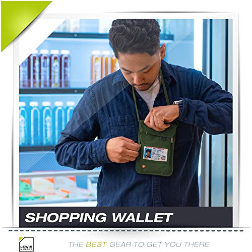 Lewis N. Clark Men's Rfid Blocking Stash Wallet, Travel Neck Pouch Passport Holder For Women & Men, Olive, One Size #TOP5