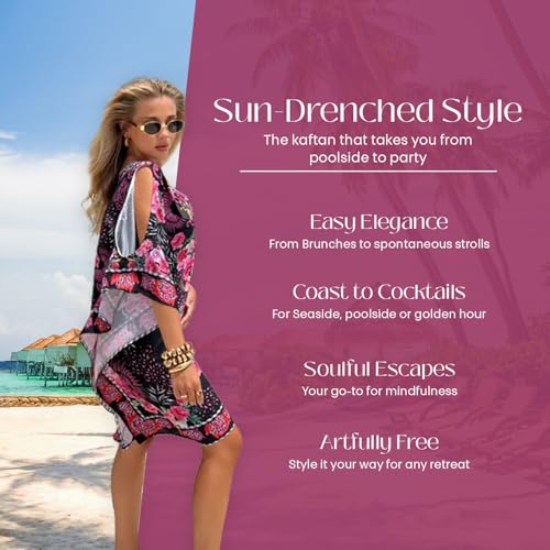 Robe longue caftan confortable pour sublimer votre bikini à la plage