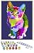 iCoostor Paint by Numbers DIY Acrylic Painting Kit for Kids & Adults Beginner – 16” x 20” Colorful Cat Pattern with 3 Brushes & Bright Colors