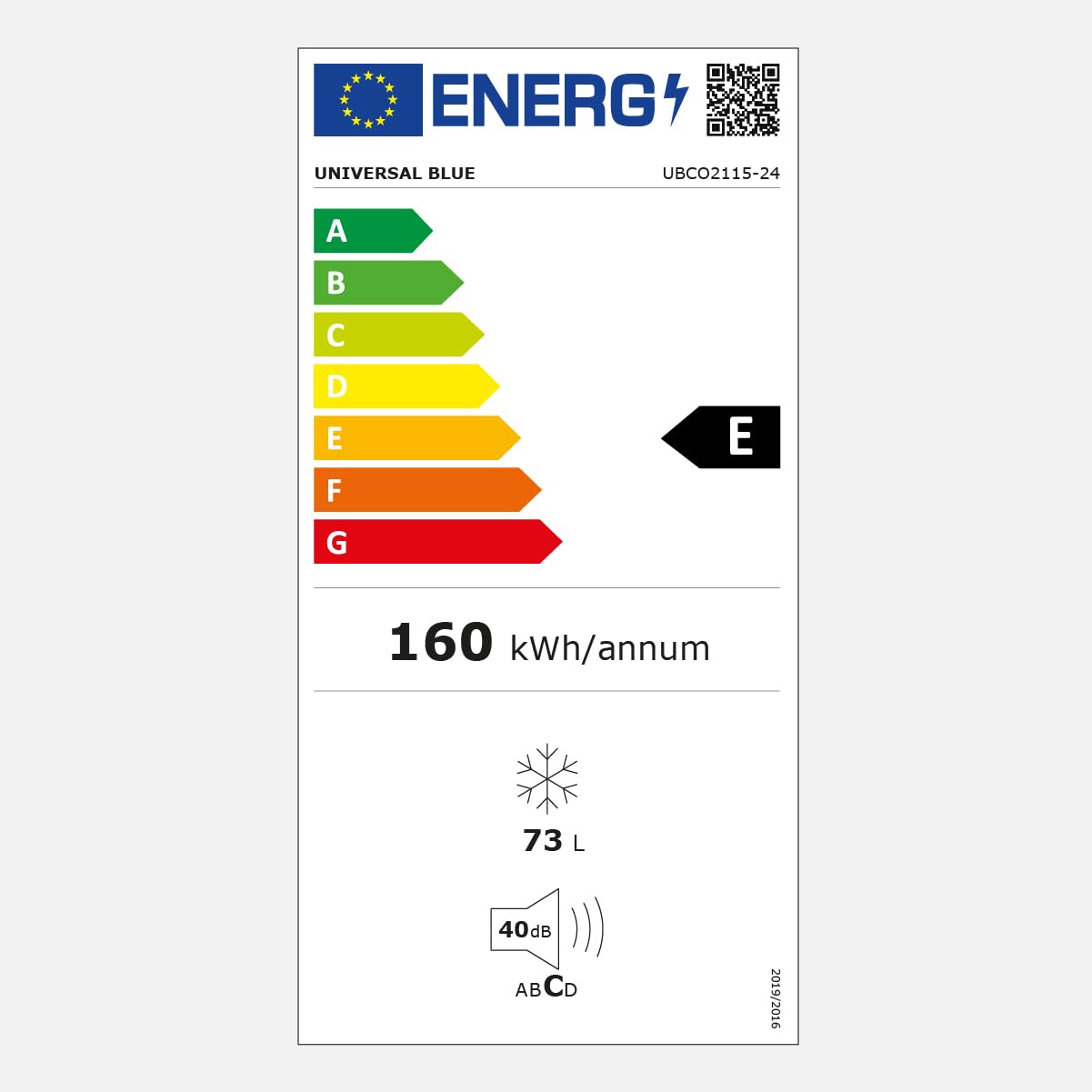 UNIVERSALBLUE Congelador Bajo Encimera Blanco | Congelador Arcón Refrigerador Vertical | Volumen 73 litros | 2 cajones abatibles + 1 | Clasificación E | Puerta Reversible |