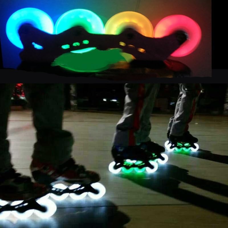 Miniatura 6 de Ruedas iluminadas para patinaje al aire libre, con rodamientos LED que brillan en la oscuridad, accesorios para patines en línea, accesorios para