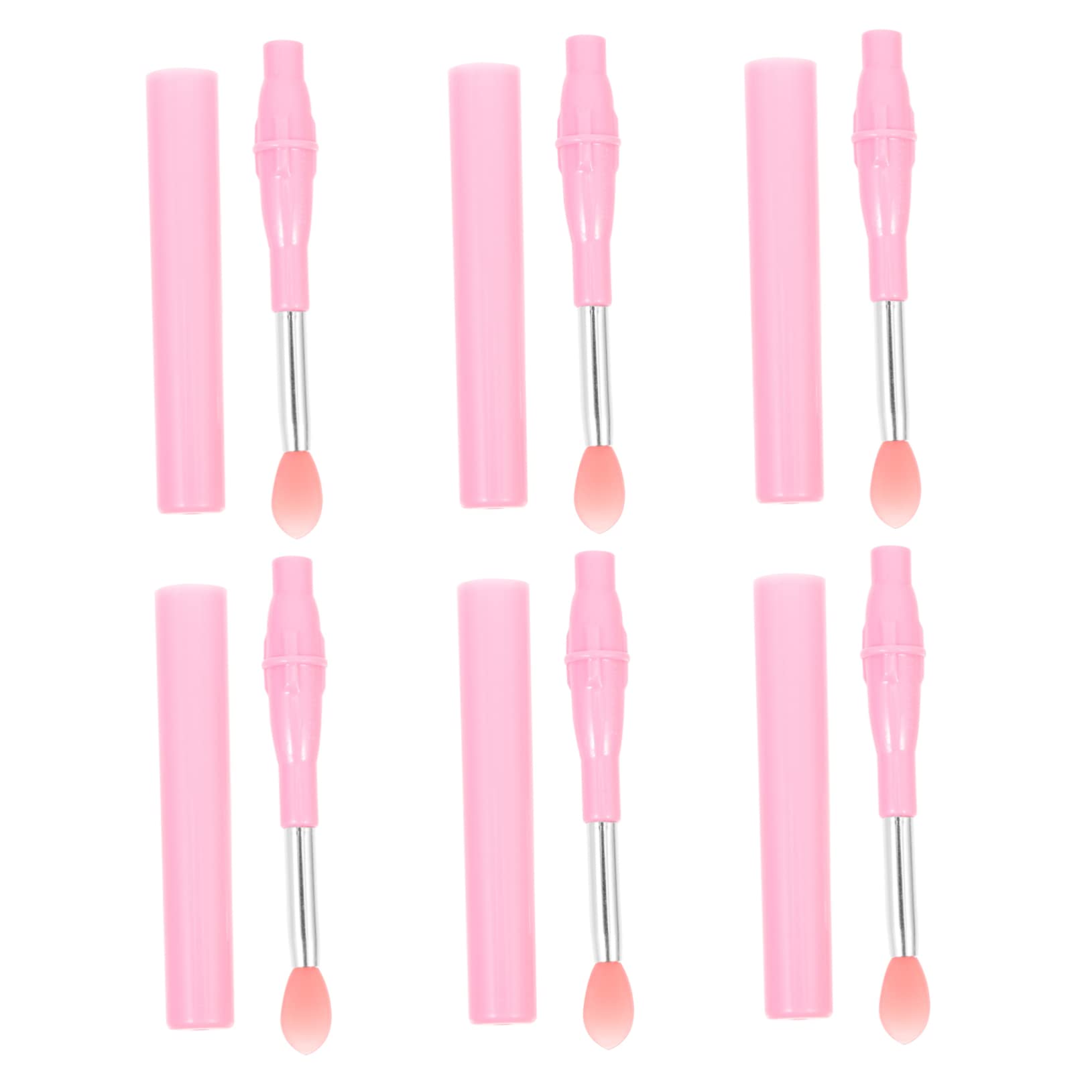 IWOWHERO Silicone Lip Applicator Brush Set 6 Pieces Travel-size Lipstick Brush for Cosmetics