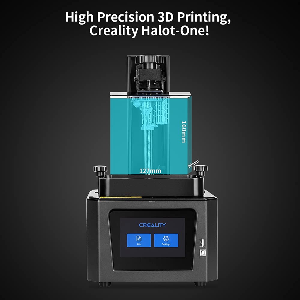 Creality Stampante 3D in resina HALOT-ONE ad alta precisione con sorgente luminosa integrata, nucleo forte e slicing, sistema di filtraggio ai carboni attivi con doppio raffreddamento (CL-60)