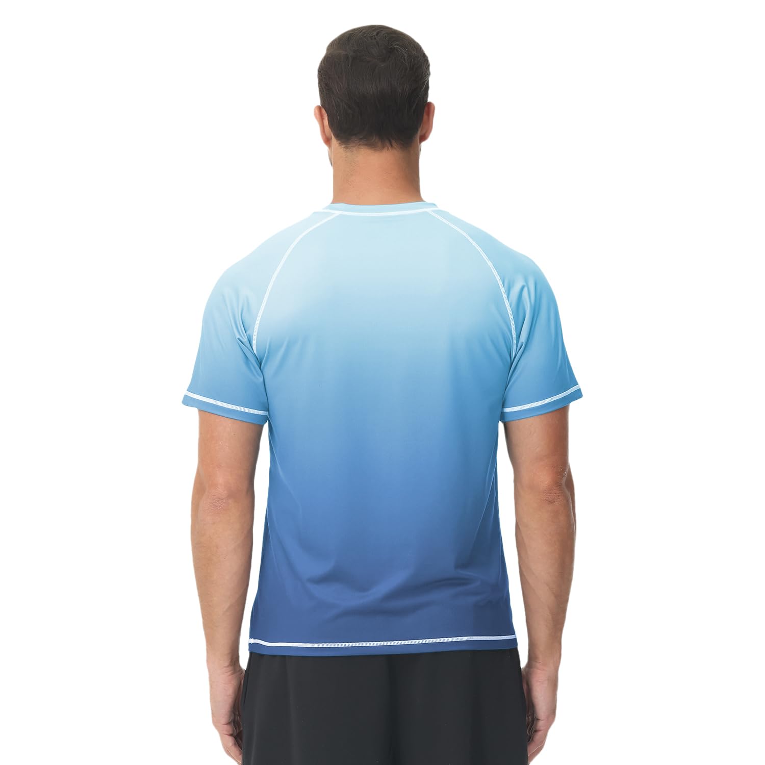 Huayuzh Men's Watersport Rash Guards Swimming Shirts UV Swim Top UPF 50+ Quick Dry Short Sleeve Surfing Running Sports Top