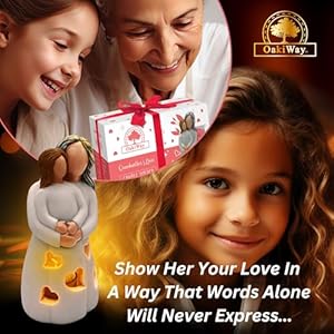 Gifts for Grandma from Granddaughter - Candle Holder Statue W/Flickering LED Candle, Gigi Grandmother Birthday Gift, Unique Nana Present Ideas for Christmas, +Greeting Card, Hand-Painted, by OakiWay Gifts for Grandma from Granddaughter Candle Holder Statue WFlickering LED Candle Gigi Grandmother Birthday Gift Unique Nana Present Ideas for Christmas Greeting Card Hand Painted by OakiWay