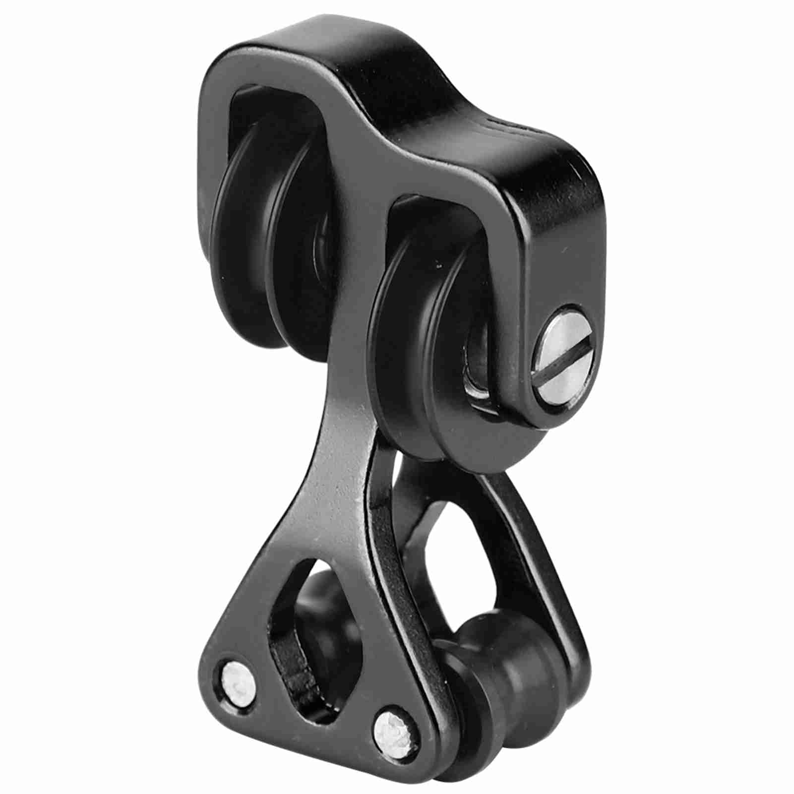 Archery Cable Slide, Aluminum Alloy Bow Splitter, Smooth Archery String Roller Splitter, Lightweight Bow String Slide with Low Friction Wheel, 1.8x1.0x0.7inch, Black, 1Pcs