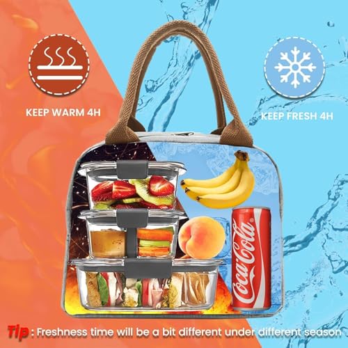 Image of AOXITOLarge Insulated Lunch Bag for Office Men, Women, Kids School, Travel Tiffin Bag Pouch, Hot & Cold Lunch Box Bags for Boys, and Girls (Blue Leaf) (Rose Blue)