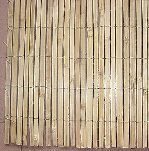 Abaseen Natural Bamboo Slat Garden Fence Covering Outdoor Privacy Bamboo Garden Screening (1.5m x 4m)