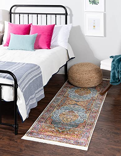 Unique Loom Traditional 2-Feet by 6-Feet (2' x 6') Runner Baracoa...