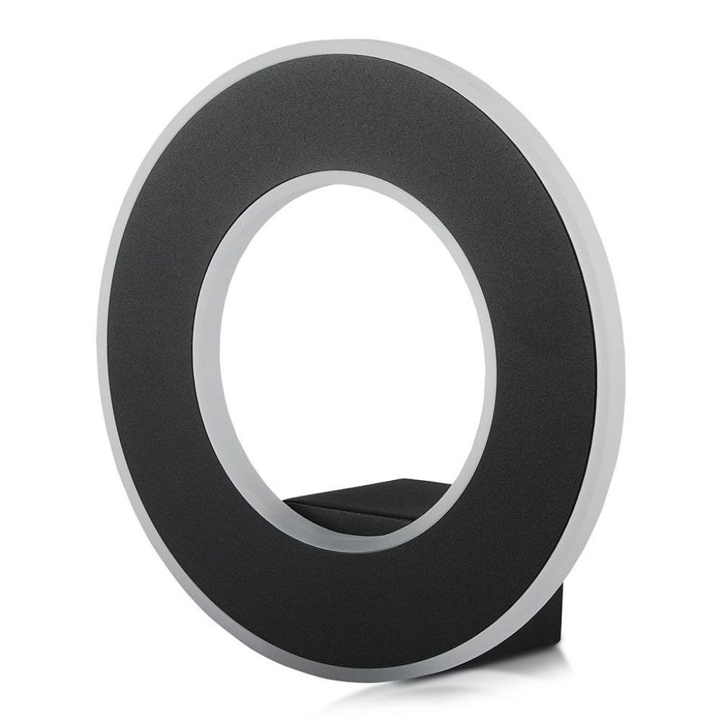 V-TAC Lámpara de Pared LED 9 W, Wall Light Circular, Negro