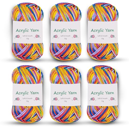 VORHOT Hilo para Tejer a Crochet 300g, Lanas Suaves de Algodón (Tamaño de la Aguja: 3,0-4,0 mm), Color Naranja