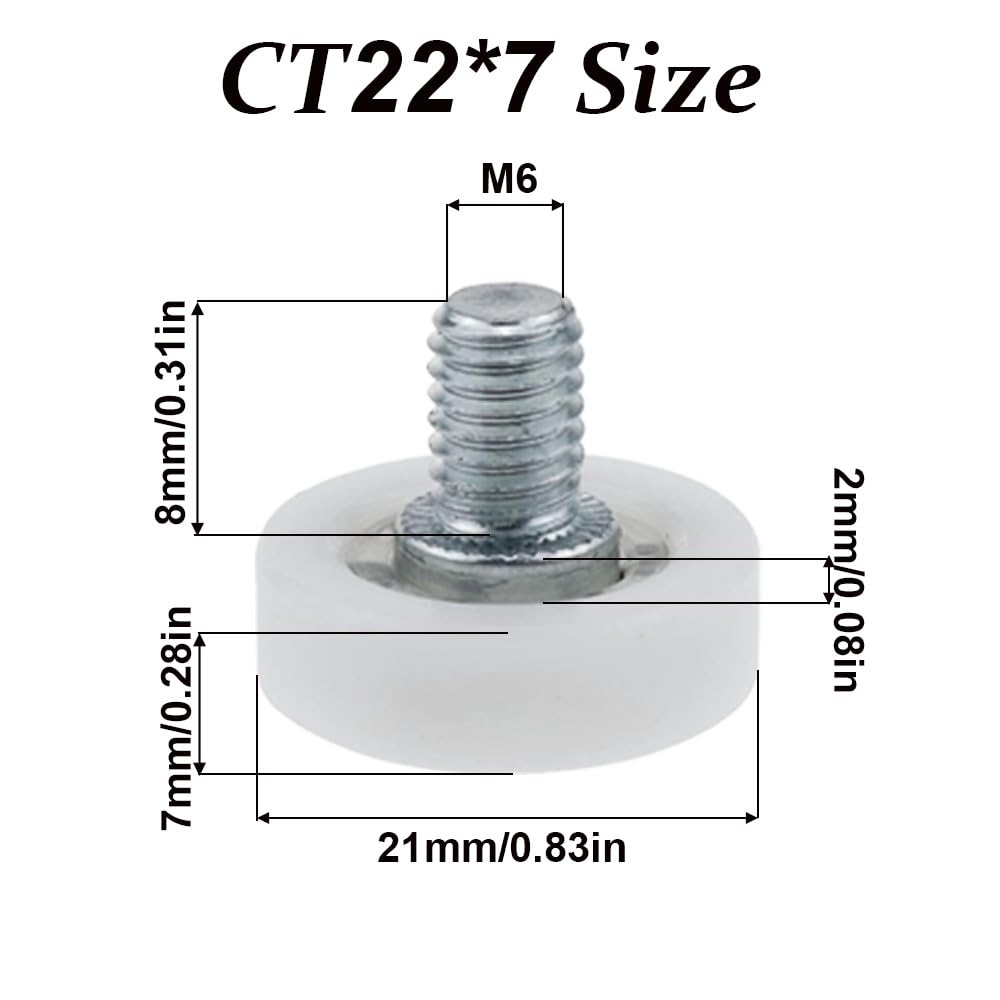 TopHomer 4PCS 21mm*M7 Drawer Rollers,Plastic Drawer Pulley Replacement Wheels Bearing Small Pulley,Replacement Wheels Bearing Small Pulley Slides Guides for Furniture DIY