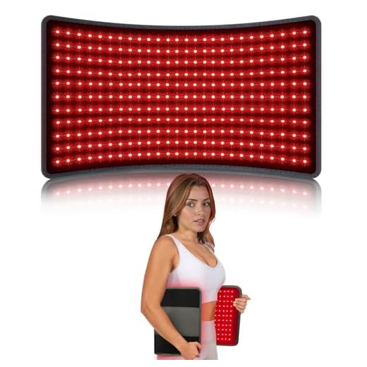 Comfytemp 12'' x 24'' Red Light Therapy Mat for Body, Wearable Near Infrared Light Therapy Pad, 660nm & 850nm Light Blanket for Back Belly Knee