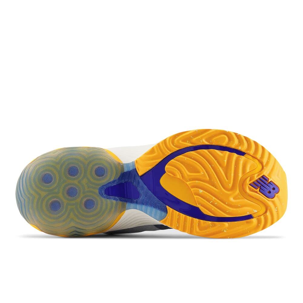 New Balance Men's FuelCell Rebel TR V1 Running Shoe, Grey/Hot Marigold/Marine Blue, 10.5