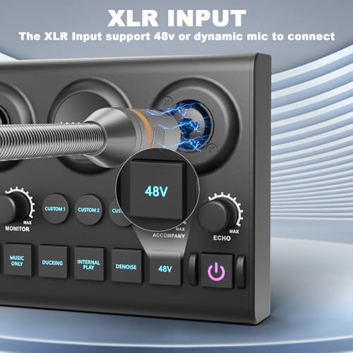 Image of Podcast Equipment Bundle for 2, Audio Mixer with Dynamic Podcast Microphone, 48V Phantom Power, Voice change for Recording, Streaming, Gaming, Tiktok, PC, Phone, Guitar