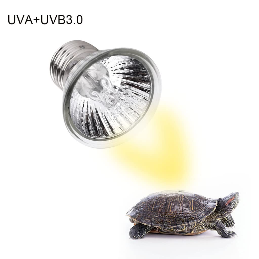 Lampada Riscaldante per Rettili, Lampada Solare a Spettro Completo UVA + UVB, per Tartaruga, Acquario, Acquatico, Rettile, Lucertola, E27/E26 Base, Confezione da 6 (Color : 50W)