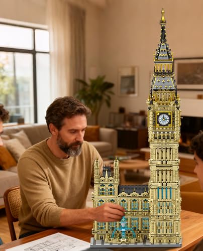 Reobrix Set de Construction Big Ben De Londres 55012,Grande Tour Emblématique avec Horloge Fonctionnelle,139cm Jeu de Briques Architecturales pour Adultes,13825 Pièces Maquette d'horloge Londonienne – vue 7