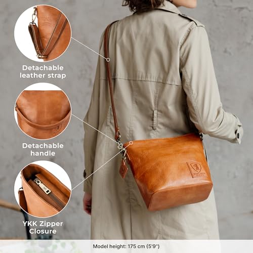 Bolso de cuero vintage pequeño para mujer miniatura 5