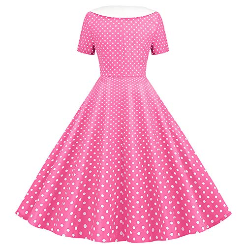 Image of ODIZLI Women's Summer Retro Vintage Sleeveless Floral Polka Dot Print Midi A-line Dress S-2XL