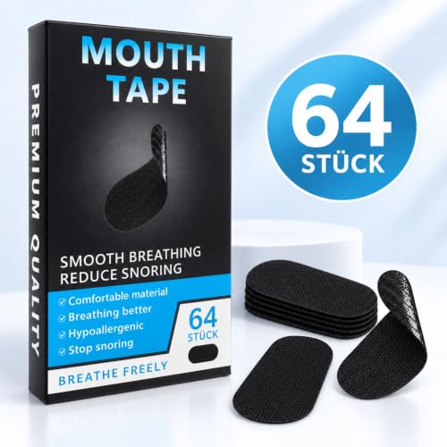 Mundpflaster Schlafen, (64 Stück) Premium Mouth Tape for Sleeping, Anti Schnarch, Schnarchstopper Mundpflaster Schlafen… – Ansicht 8