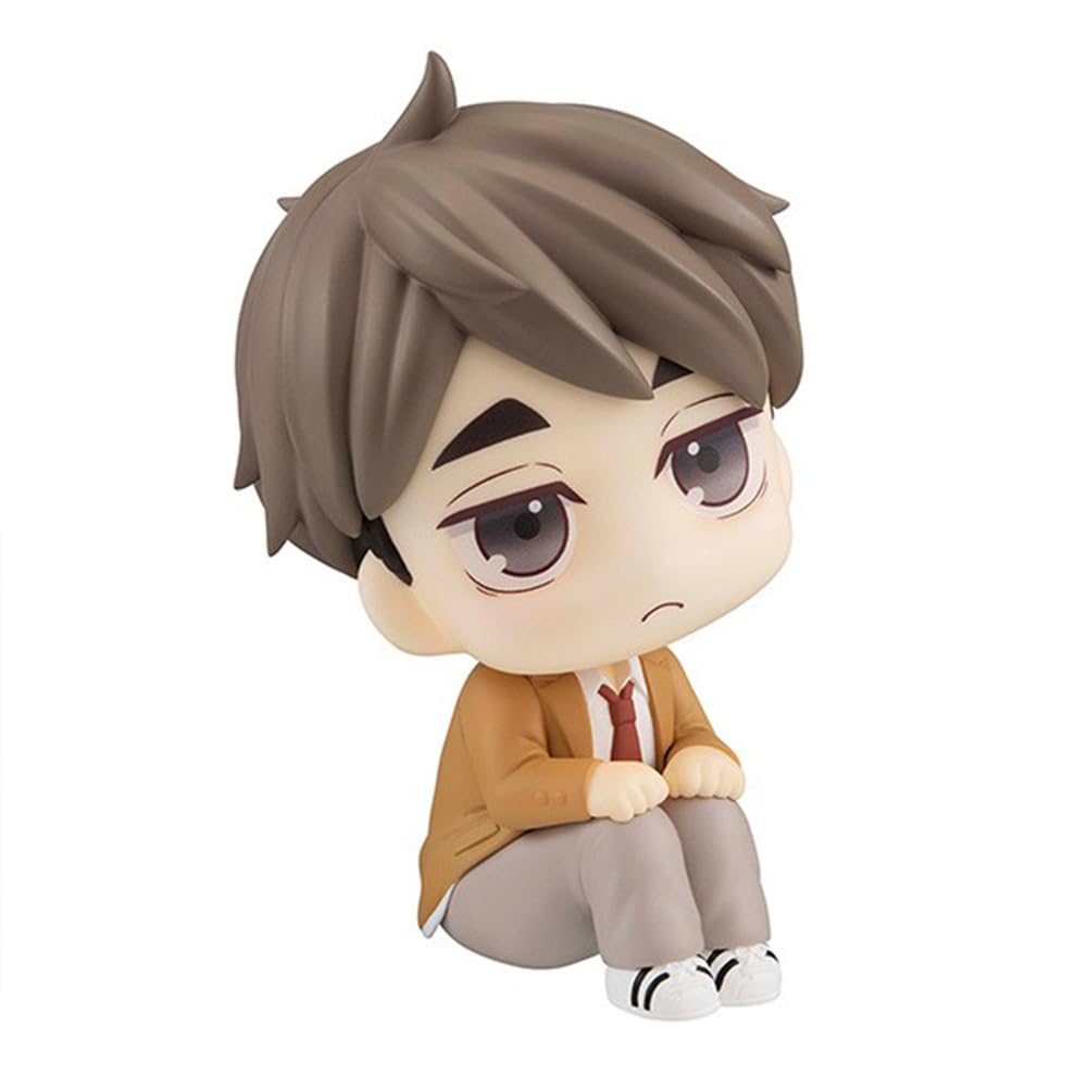 Zhongkaihua Haikyuu Figure Anime Figure Miya Osamu Look Up Figure Sitting Position Mini Figurine PVC Statue Model Ornaments