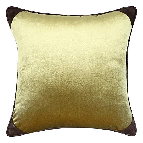 Image of Cazimo Velvet Cushion Covers for Bed, Sofa and Couch - 16 * 16 inches | Ideal for Living Room | Set of 2, Yellow