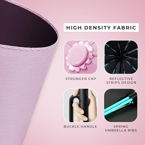 Image of PANCA Umbrella for Rain Big Size - Windproof UV Protection Compact Folding Umbrella for Men, Women, Girls & Kids | Automatic Open & Close, 8 Ribs Strong Stylish Chatri for Daily Monsoon Travel, Lightweight Durable Sun