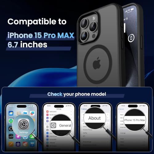Image of CACOE Magnetic Case for iPhone 15 Pro Max 6.7 inch, Matte Black