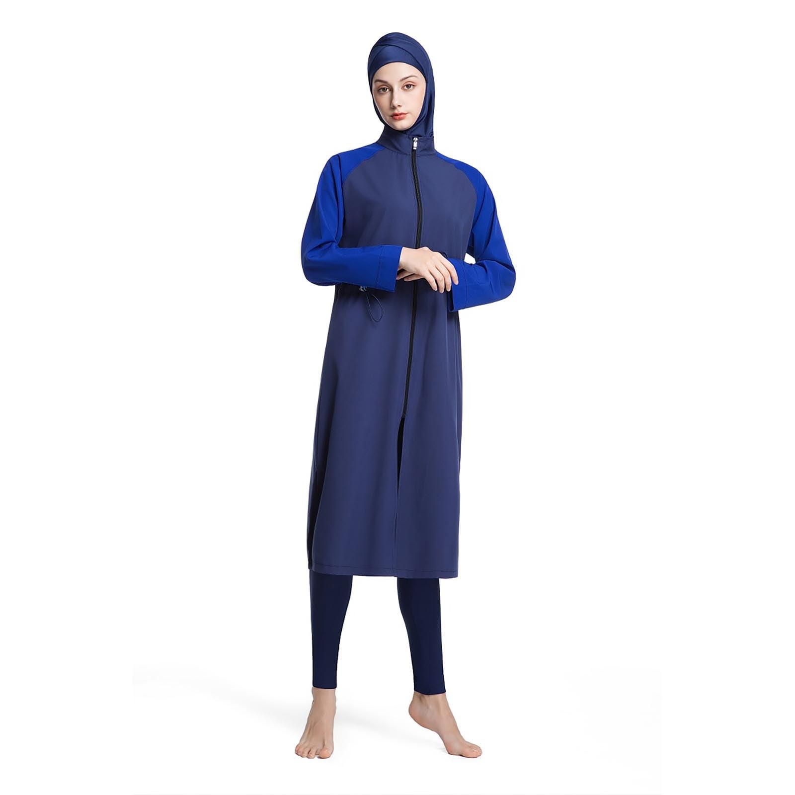 Maillot de bain deux pièces pudique femme avec tunique longue et legging couvrant pour natation plage piscine